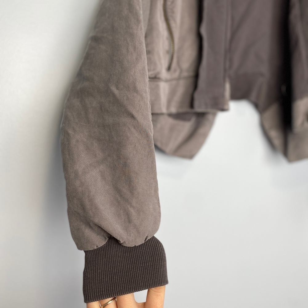 Young Fabulous & Broke Fara Cropped Jacket XSmall Open Front Dolman Sleeves Gray - Picture 7 of 9